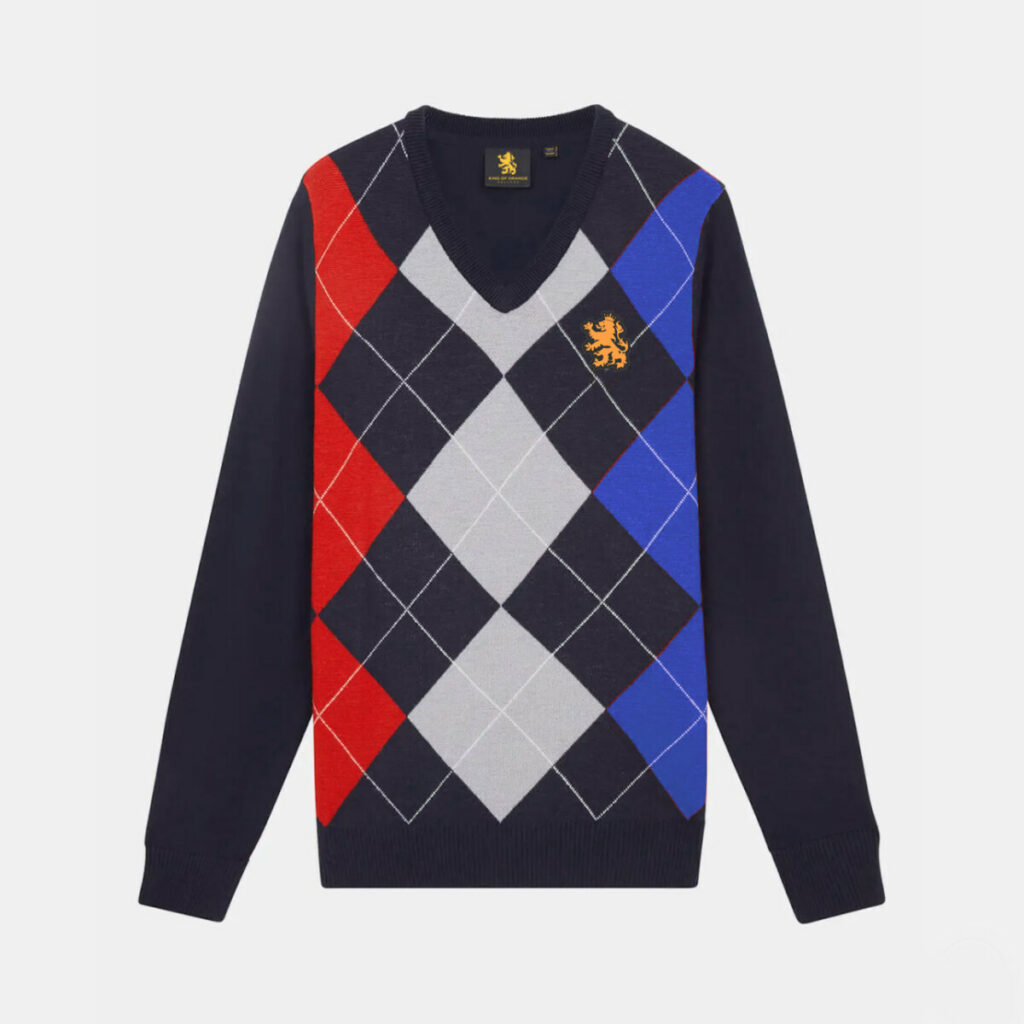 Argyle v neck sweater King of Orange
