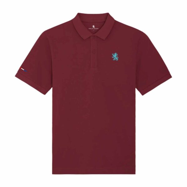 Leo polo burgundy/sky blue